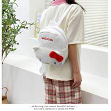 Sanrio 1 pieza Mochila de peluche de Hello Kitty de Sanrio - Diseño lindo de Kuromi, Cinnamoroll y My Melody, mochila suave de gran capacidad, regalo para mujeres, de vuelta a la escuela