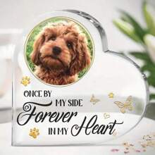 Personalized Pet Memorial Acrylic Heart Plaque - Curved Heart-Shaped Remembrance Keepsake For Pets-5 Styles ,Loss Of Dog Or Cat Sympathy Tribute, Customizable Desk Decor Celebrating Beloved Animals - For Pet Lovers - Memorial Gift For Pet Loss