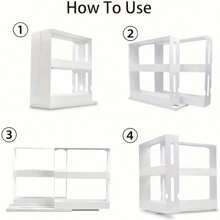 Estante compacto giratorio de 90 grados de 2 niveles para almacenamiento de especias en encimera, perfecto para la cocina, el baño, la oficina en casa y la organización del hogar - Suministros esenciales para el hogar para una vida libre de desorden