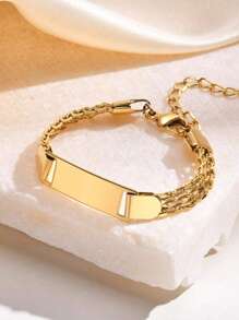 Personalized Bracelet For Girl Boy, Stainless Steel Engraved Name Date For Son Daughter From Mom Baptism Gift, Non-Allergenic And Non-Fading Jewelry Birth Giftback To School Winter Gift Ideas Boy Girl Valentine's Day - A - View 14