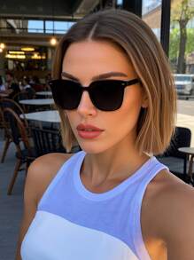 Gafas de sol polarizadas para hombres y mujeres, con montura cuadrada de plástico de estilo retro, diseño clásico como decoración para deportes al aire libre, ciclismo, viajes, playa, conducción, pesca, protección UV de verano, elegante atuendo para salidas familiares, vacaciones de verano, playa, viajes