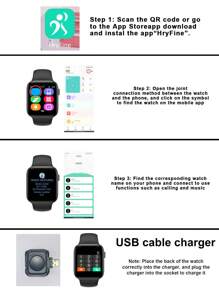 Montre intelligente avec bracelet en silicone pour adolescents, écran tactile TFT HD de 1,44", prévisions météorologiques, suivi multisports, alarme, affichage de la date, lecteur de musique, rappel d'appel téléphonique, compatible avec Android et IOS, convient pour les cadeaux, l'école, le sport, la fête