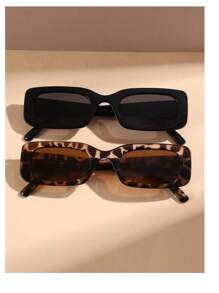 4pcs Y2K Teen Square Cute Retro Beach Fashion Unisex Glasses