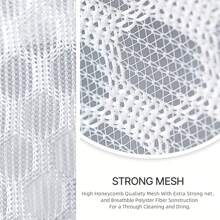 2 件装蜂窝网状洗衣袋，带蓝色手柄，12x8 英寸 - 涤纶精致洗衣袋，适用于袜子、内衣和旅行服装，拉链无纺布，适合机洗，洗衣房配件，洗衣袋 - 白色 - 查看 3