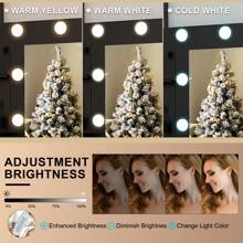 Favourite Gift Vanity Table Makeup With 10 Led Lighted Mirror Dressing Open Shelf And 7 Drawers - Black - View 8