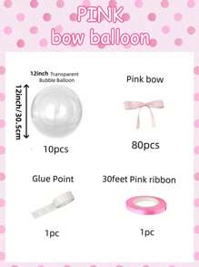 Set de 92 globos de látex blancos y rosas con lazo rosa, para celebridades de internet, fotografía al aire libre, decoración con lazos, Día de San Valentín, fiesta de cumpleaños familiar, boda