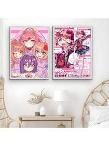 1 件游戏 Dokis D-Dokis 俱乐部海报动漫女孩海报帆布画壁画艺术海报客厅装饰家居装饰画无框 - 彩色 - 查看 5