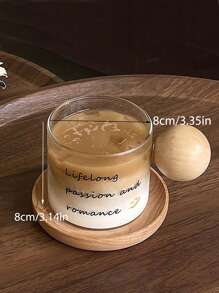 Vintage French Glass Cup With Cute Wooden Handle, Żaroodporne szkło, Kubek na mleko, Kubek do latte, Kubek na płatki śniadaniowe