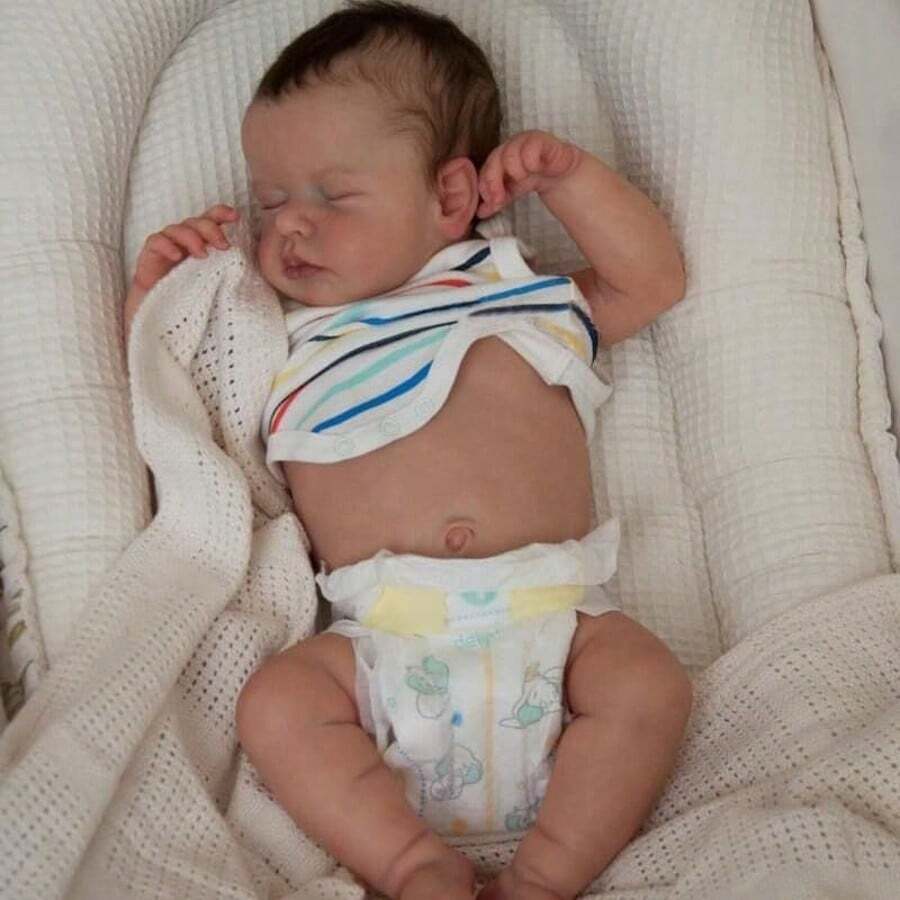 Reborn Baby Dolls Girls 20 Inches Handmade Washable Reborn Babies Soft Vinyl Body With Anatomically Correct, Reborn Doll Looks Like A Real Baby (Closed Eyes Blonde Girls)