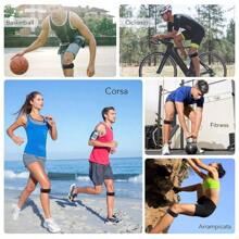 1PC Patellar Sports Knee Pad With Built-In Soft Silicone Pad To Adapt To The Shape Of The Patella Shock Absorption And Anti-Collision Adjustable Elasticity Suitable For Yoga Pilates Home Sports Fitness Running Skipping And Other Sports