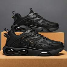 Zwarte Air Cushion sportschoenen voor heren, ademende lichtgewicht 2025 nieuwe hardloopschoenen, verhoogde mesh schoenen, casual schoenen voor studenten, sportschoenen voor jongeren