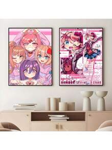 1 件游戏 Dokis D-Dokis 俱乐部海报动漫女孩海报帆布画壁画艺术海报客厅装饰家居装饰画无框 - 彩色 - 查看 4