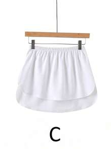 2件/1纯色屁帘下摆，分层遮盖臀部，搭配连帽T恤作为打底，半身腰裙作为打底的神器，适合日常穿着