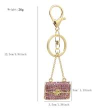 1 pieza Accesorio de moda para bolso de mujer, llavero metálico 3D con tachuelas de diamantes de imitación, idea de regalo para la decoración del automóvil y el llavero de la cartera