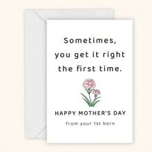 1PC Funny Mother's Day Card, Mother's Day Greeting Cards, First Mother's Day Gift From Daughter's Son, Mom's Card For Friends, First Birth Gift