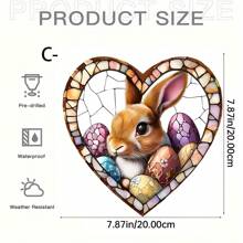 1 Person Easter Bunny Sun Catcher Window Hanging Decoration - Acrylic Spot With Charming Rabbit And Daffodil Design, Perfect For Home, Garden, Office And Outdoor Holiday Decoration, Holiday Decoration|Rabbit Design|Glossy Finish, Easter Decoration, Holiday Decoration Easter Decorations Party Gift