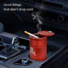 New Car Ashtray, Creative Car Ashtray Aluminum Alloy Ashtray  Brand Ashtray For Home Office - Đen đậm - Xem 6