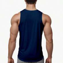 Dry Fit UV Tank Top Men's Gym Training T-Shirt RMSUP17 - 藏蓝色 - 查看 2