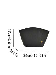 女士黑色 PU 皮革大容量多层花卉印花化妆包带金属装饰，复古风格户外旅行化妆包学校用品旅行必需品化妆包节日必需品化妆包化妆袋化妆品收纳袋节日冬季豹纹腊肠犬女士礼物 - 黑色 - 查看 6