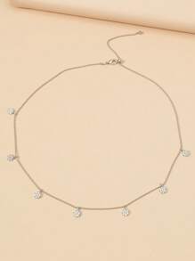 1 chiếc vòng cổ choker hình giọt nước và mặt dây chuyền tròn thời trang tối giản thanh lịch bằng đồng Cubic Zirconia, đa năng để đeo hàng ngày, quà tặng cho bạn gái, mẹ, vợ - dây chuyền giọt nước - Xem 7