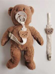 2 件/包或 1 件熊和蕾丝婴儿奶嘴链、奶嘴夹、牙胶玩具挂绳、婴儿防丢失带