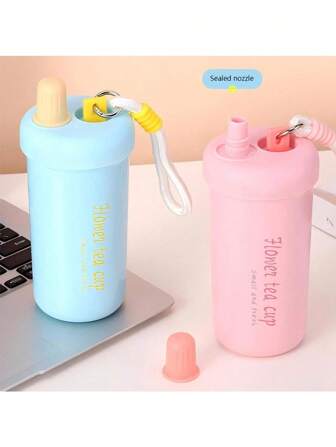 1 550 毫升不锈钢双层真空隔热运动水壶，容量 18.5 盎司，粉末涂层，户外杯，配有 1 根 PP 吸管，非常适合派对礼物