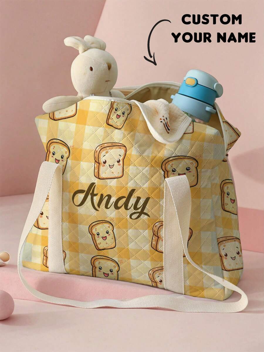 1 Customizable Travel Bag With Name Printing, Suitable For Children And Teens - Great For Girls With Their Own Name Or Boys, Ideal For Travel, Diaper Bag For Pregnant Girl, Reusable Stroller Diaper Organizer - Multicolor - View 1