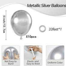10/20/30/40/50个装金属银色气球，尺寸分别为18/12/10/5英寸，镀铬银色乳胶气球，适用于毕业典礼、婚礼、迎婴派对、迪斯科、生日派对装饰。 - 金屬銀色 - 查看 19