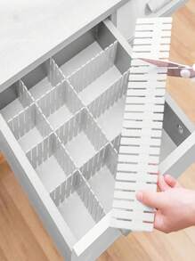 1/4 Piezas Divisor de cajón de plástico, organizador de almacenamiento ajustable para calcetines, ropa interior, accesorios, decoración, decoración de otoño, decoración de habitación, decoración del hogar, decoración de dormitorio (combinable libremente) regalos para mujeres, sol, viaje, frescos