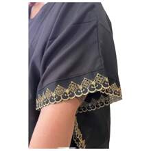 Women T-Shirts - Black and Gold - View 4