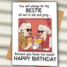 Best Friend Birthday Card With Envelope, "You Will Always Be My Best Friend Until We Grow Old" Birthday Gift For Best Friend, (12cm/4.7inx17cm/6.7in), Friendship Card, Birthday Card - Multicolor - View 6