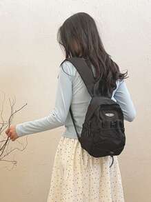 Dedoo Japanese Ins Mini Backpack Female High-Capacity Students Commuting Bag Simple Joker Travel Backpack., School Backpack - Black - View 6