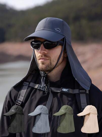 1 pieza Gorra de béisbol de verano para hombres de secado rápido con protector de cuello para pesca y actividades al aire libre