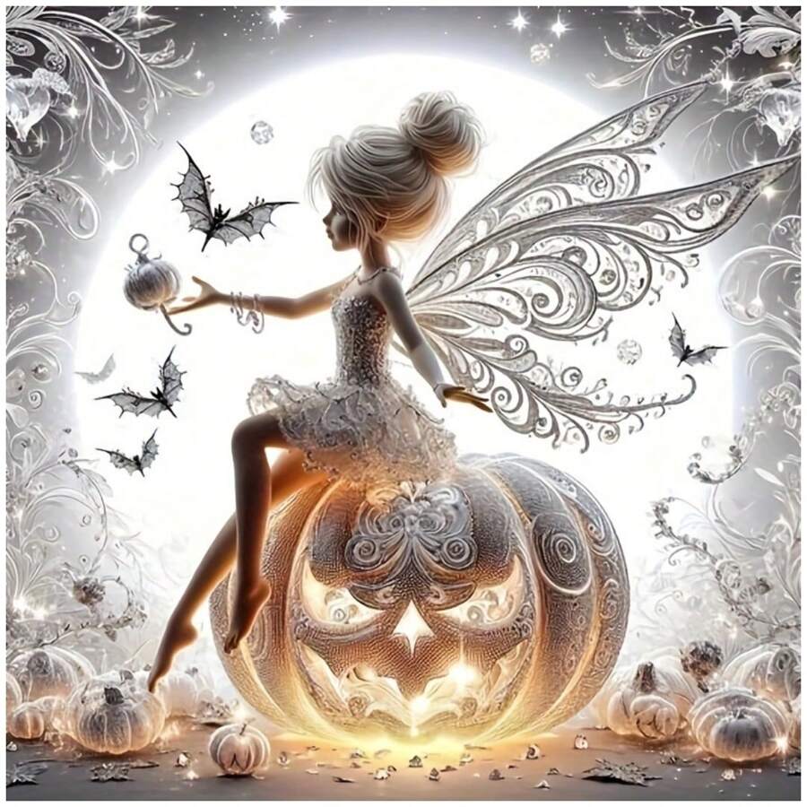 Tranh đính kim cương, tranh khảm, chủ đề công chúa anime, Halloween, tranh nghệ thuật thủ công, bộ dụng cụ thêu chữ thập, trang trí nhà cửa, bộ tranh tròn hoàn chỉnh, quà tặng tự làm