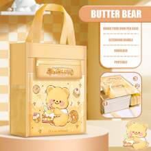 1pc Cute Cartoon Tutor Bag, Student School Tote Bag With Highly Attractive, Canvas Carry Bag For Homework, Textbooks, Learning Materials, Documents, Large Capacity