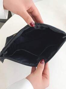 女士黑色 PU 皮革大容量多层花卉印花化妆包带金属装饰，复古风格户外旅行化妆包学校用品旅行必需品化妆包节日必需品化妆包化妆袋化妆品收纳袋节日冬季豹纹腊肠犬女士礼物 - 黑色 - 查看 4