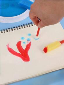 5pcs Plastic Handle Flat Head Sponge Brushes, Educational Painting Doodle Sponge Applicator. Unleash Imagination, Create Endlessly.