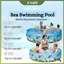 Large Family Round Pool, Hard Plastic, Easy Set Pool For Kids, Adults, Pet Dogs, Wading Or Swimming Pool For Outdoor, Garden, Backyard, Summer Water Party, Quickly Set Up Play Pool For Kids Plastic Outdoor Swimming Pool Non-Inflatable Folding Round Water Pool Children Snapset Swimming Pool, Pool Portable Snapset Swimming Round Pools For Kids, Adults, Toddlers, Large Pet Dog Hard Plastic Kiddie Pool, Quick Pop Up Foldable Wadding Large Family Pool, Portable Kiddie Pool For Kids - Hard Plastic Snapset Pool For Large Dogs - Ideal Foldable Pet Pool For Wading Or Swimming Summer Fun Pool (Ocean) - Ocean - View 6