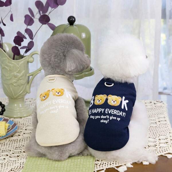 Hondenvest van ademend polyester met wafelstof, geschikt voor kleine honden zoals teddyberen en poedels, ook geschikt voor katten, geweldig om buiten te dragen