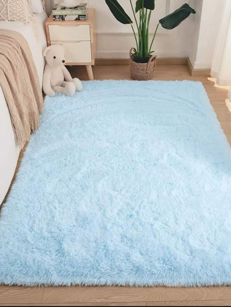 Shaggy Living Room Rug 1.40x1.00 Shaggy Promotion - 淺藍色 - 查看 1