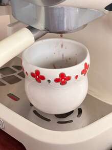 1 szt. 330 ml czerwony ceramiczny kubek z uchwytem, kubek do latte z wytłoczonym wzorem 3D, kreatywny kubek śniadaniowy w stylu chińskim, odpowiedni do mleka, herbaty, soku, deseru, do domu, biura, prezent noworoczny, pamiątka, prezent urodzinowy, restauracja, kuchnia