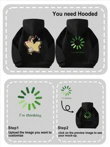 Customized Children/Tween Girl/Toddler Personalized Sweatshirt Printing Custom Icon Logo/Custom Gift/Anniversary/Birthday/Group Photo/Pet/Photo/School Excursion Personalized Name/Text/Campus Service/Dance Club Logo/Custom Exclusive T-Shirt - Black - View 4