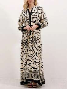 长袍，优雅，高端，柔软舒适，独特印花设计，端庄