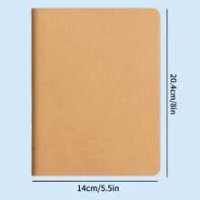 1 68 页复古牛皮纸笔记本、网络格式练习本、水平线抄写本、空白书写本、草稿本、素描本、日记本 - 棕色 - 查看 2