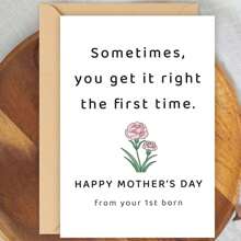 1PC Funny Mother's Day Card, Mother's Day Greeting Cards, First Mother's Day Gift From Daughter's Son, Mom's Card For Friends, First Birth Gift