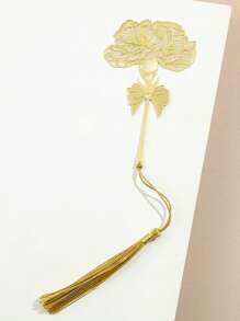 Flower Metal Bookmark, 1 Metal Tassel Bookmark, Gold Hollow Bookmark, Suitable For Book Fans, Writers, Readers, Teenagers, Men, Women, Adults, Essential For Back To School Season - Multicolor - View 8