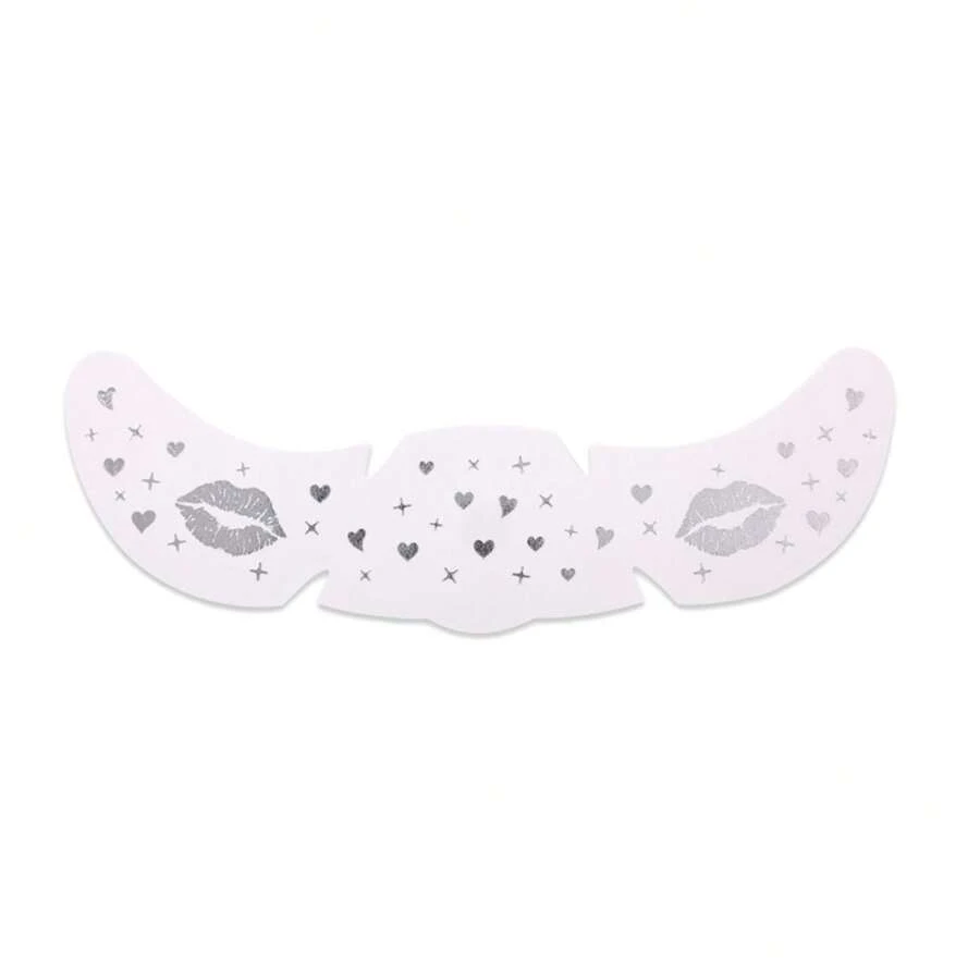 Tatuajes temporales de larga duración para rostro de mujer: labios, estrellas, lazos, parches de maquillaje, perfectos para San Valentín. - qt-0099 - Ver 1