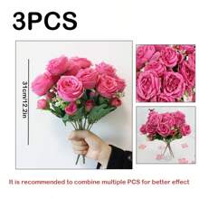 3PCS, Sztuczny Bukiet Ślubny Z Róż, Imitacja Roślin Plastikowych Miłości Trawy Owocowej Piłki Piankowej Kombinacja Kwiatów, 31CM Długości, Wielkanocna Dekoracja Ślubna Na Dzień Matki, Codzienne Dekoracje Imprezowe, Bukiet Ręczny, Dekoracja Domu Wewnątrz I Na Zewnątrz, Dekoracja Stołu, Dekoracja Wazonu, Dekoracja Ścienna Kominka, Dekoracja Zewnętrznego Podwórka