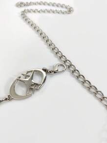 1pc Silver Star Decor Adjustable Metal Waist Chain, Suitable For Dresses, Pants, Daily Wear, Travel, Party, Halloween