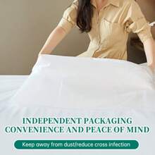 4 PCS Disposable Bed Sheet Queen Size, Travel Sheet For Hotel, Disposable Sheet For Travel Bedding Cover Portable Sheet With 1 Quilt Cover, 1 Sheet And 2 Pillowcase For Travel Business Trip Spa Hotel